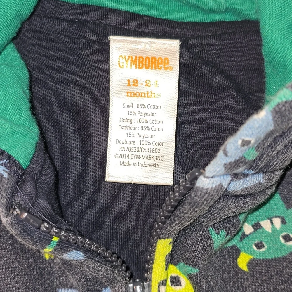 Gymboree Boys Monster Zip-Up Hoodie 12 - 24 Months